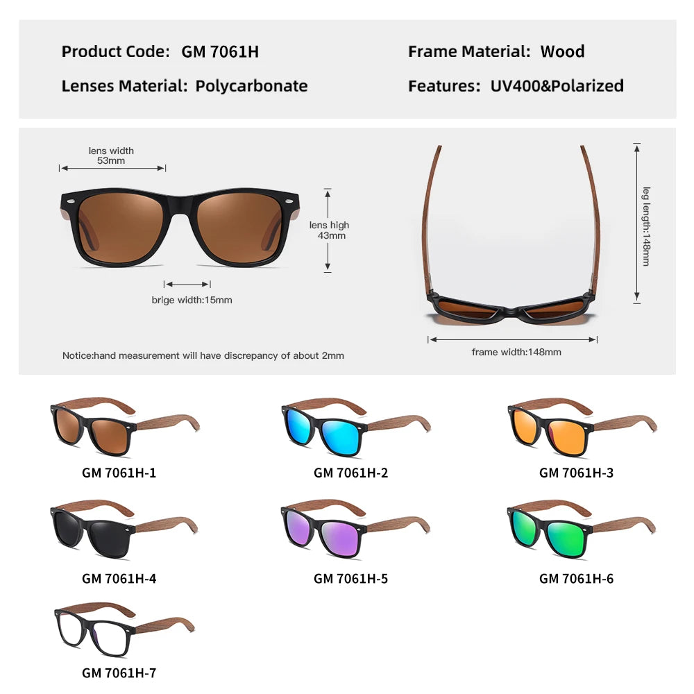 Eco-Friendly Walnut Wood Polarized Sunglasses