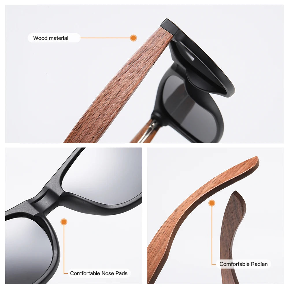 Eco-Friendly Walnut Wood Polarized Sunglasses