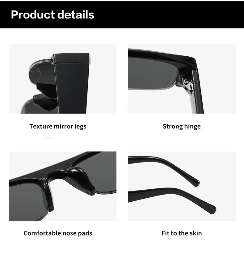 Retro Half-Frame Sunglasses