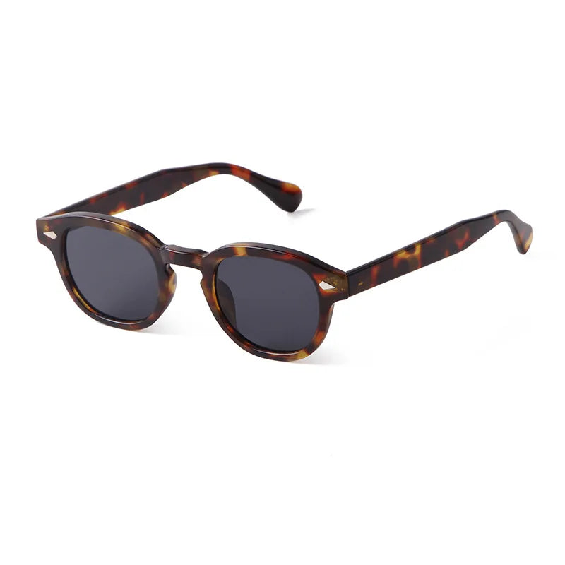 Vintage Rivet-Detail Round Sunglasses