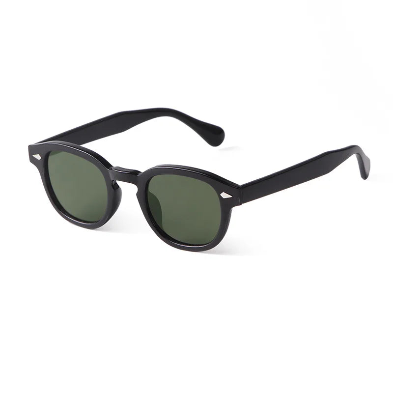 Vintage Rivet-Detail Round Sunglasses