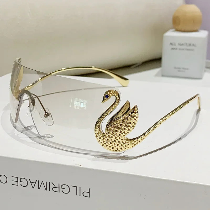 Swan-Shaped Rimless Shades