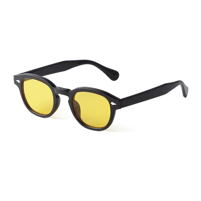 Vintage Rivet-Detail Round Sunglasses