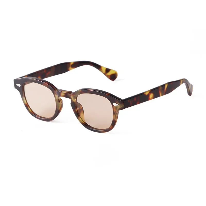 Vintage Rivet-Detail Round Sunglasses