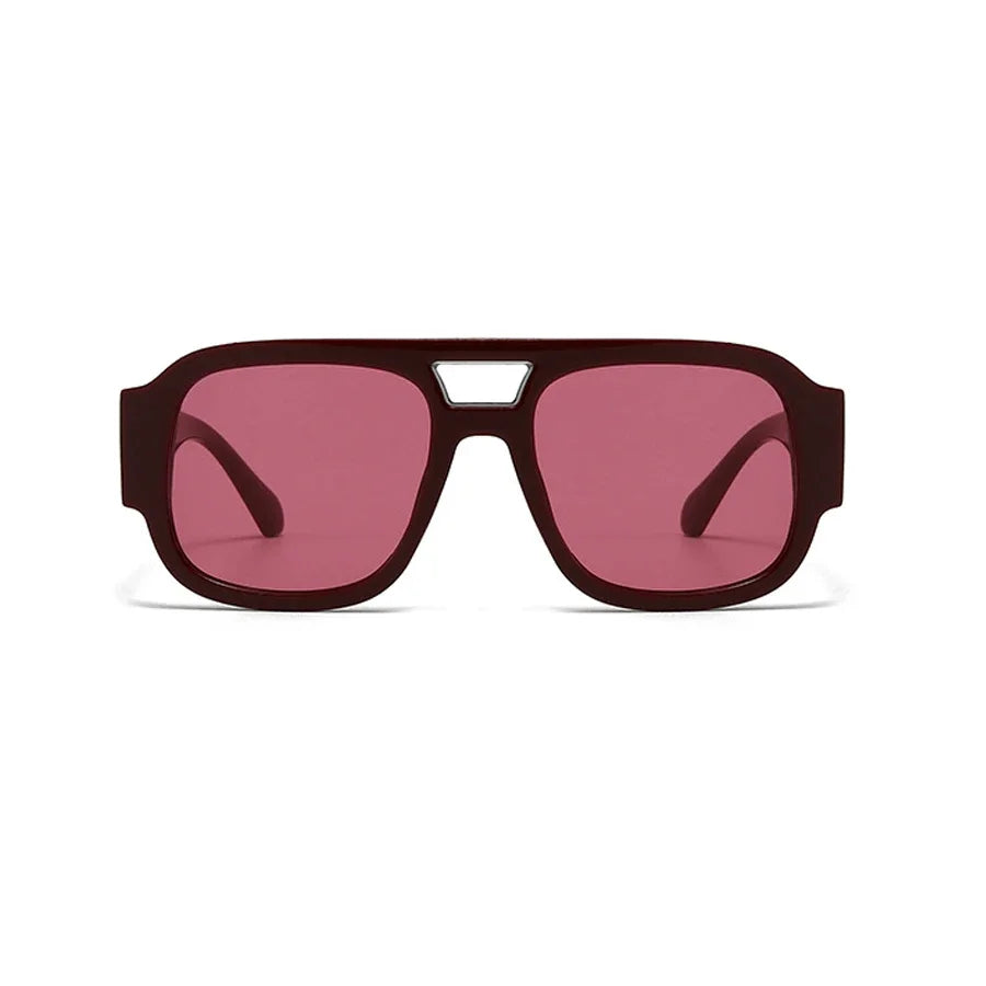 Retro Double Bridge Square Sunglasses