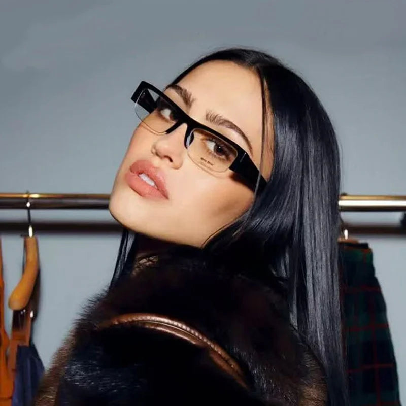 Retro Half-Frame Sunglasses