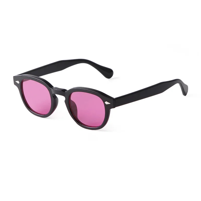 Vintage Rivet-Detail Round Sunglasses