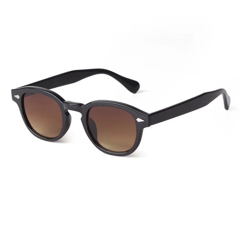 Vintage Rivet-Detail Round Sunglasses