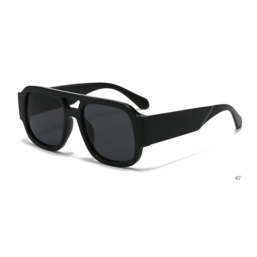 Retro Double Bridge Square Sunglasses