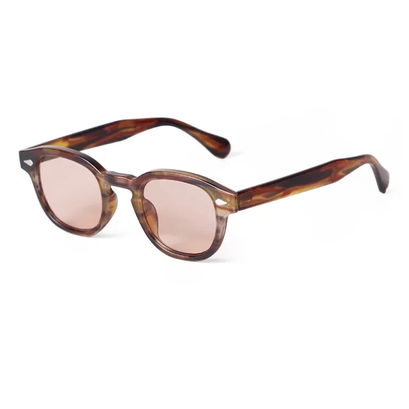 Vintage Rivet-Detail Round Sunglasses