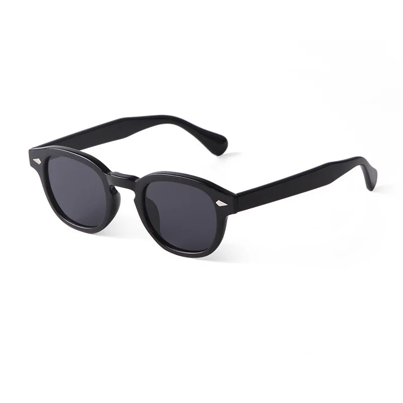 Vintage Rivet-Detail Round Sunglasses
