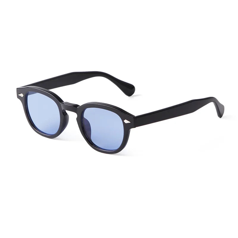 Vintage Rivet-Detail Round Sunglasses