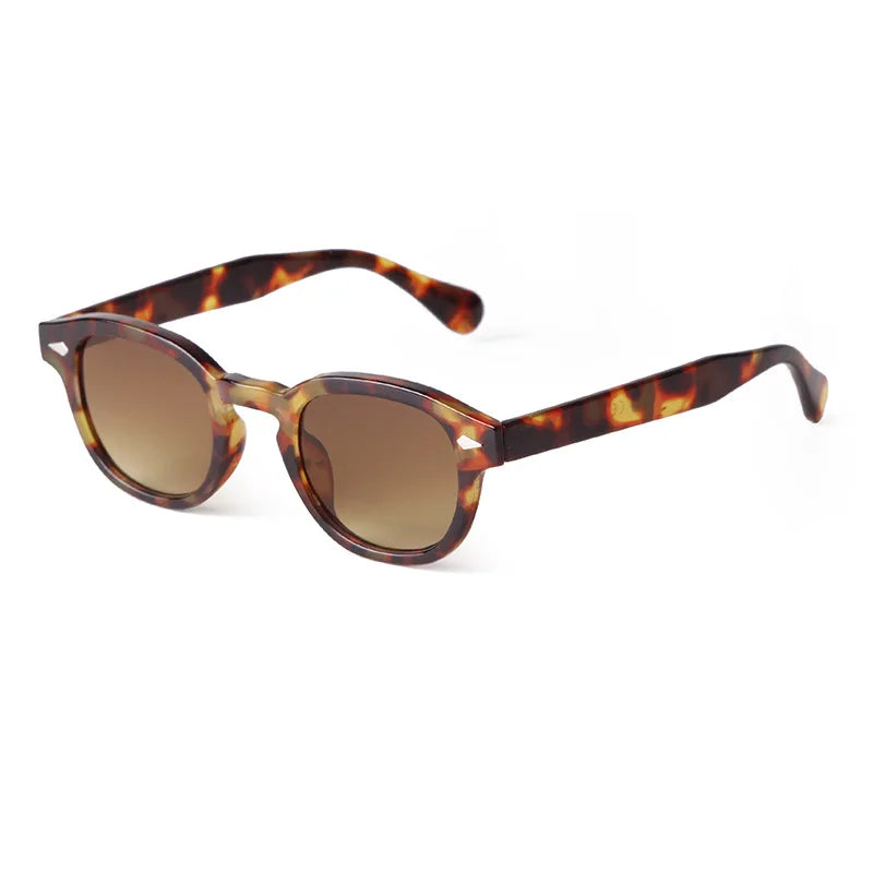 Vintage Rivet-Detail Round Sunglasses