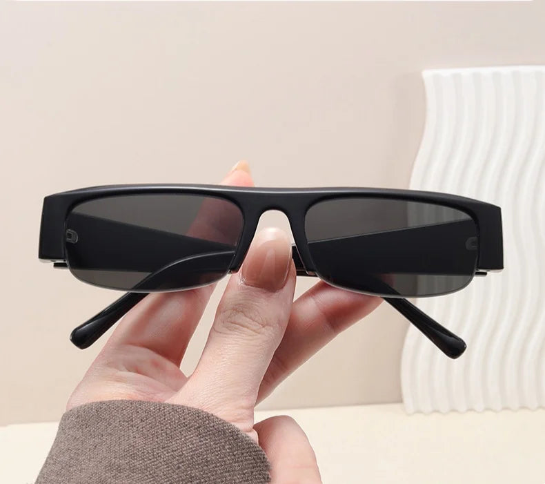 Retro Half-Frame Sunglasses