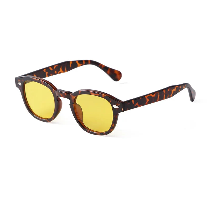 Vintage Rivet-Detail Round Sunglasses