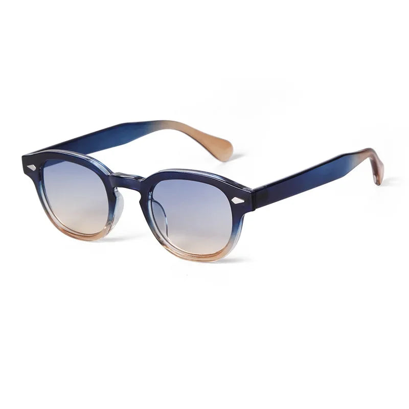 Vintage Rivet-Detail Round Sunglasses