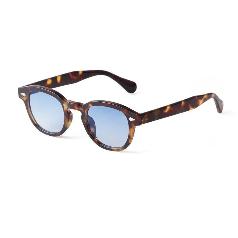 Vintage Rivet-Detail Round Sunglasses