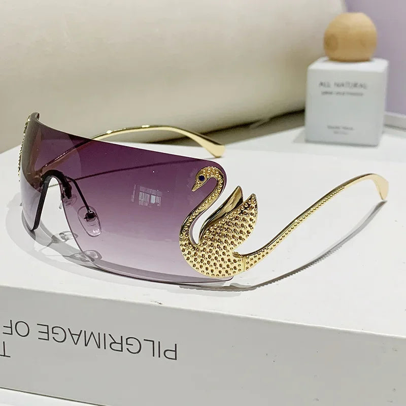Swan-Shaped Rimless Shades