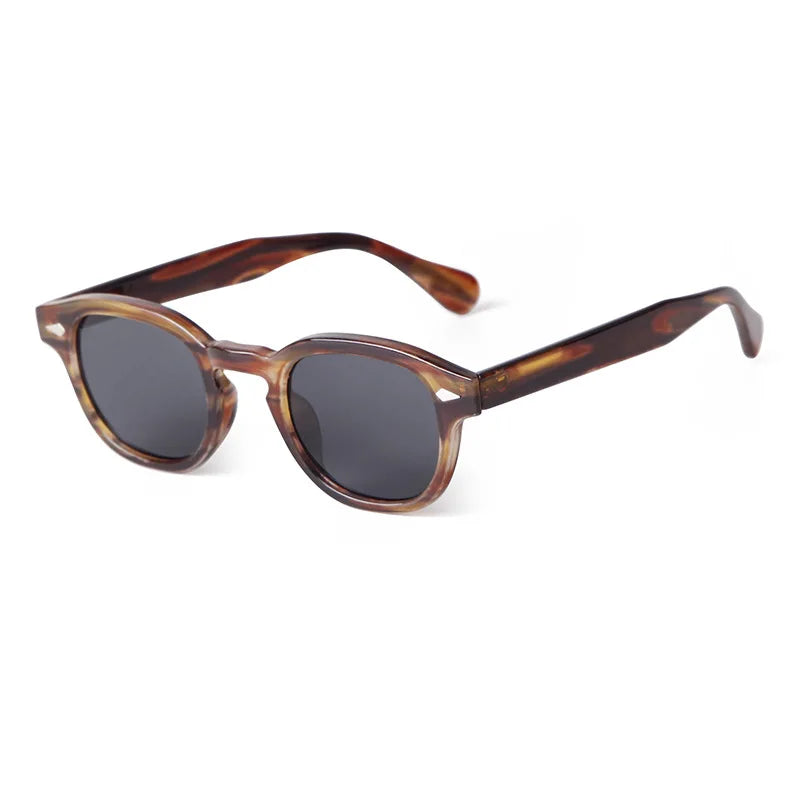 Vintage Rivet-Detail Round Sunglasses