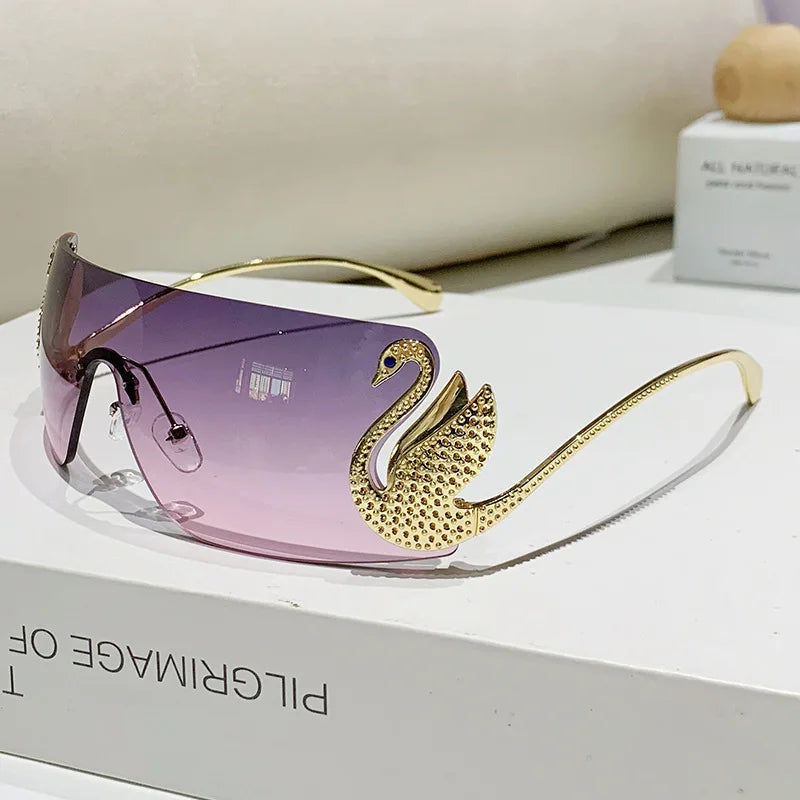 Swan-Shaped Rimless Shades