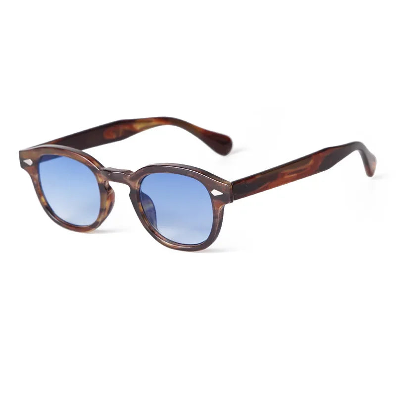 Vintage Rivet-Detail Round Sunglasses
