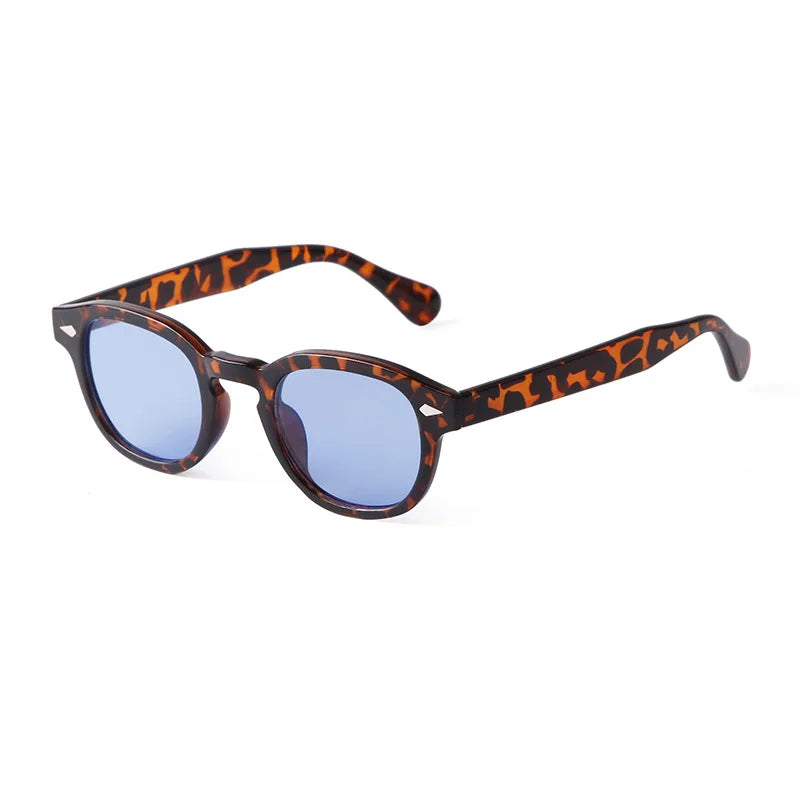 Vintage Rivet-Detail Round Sunglasses