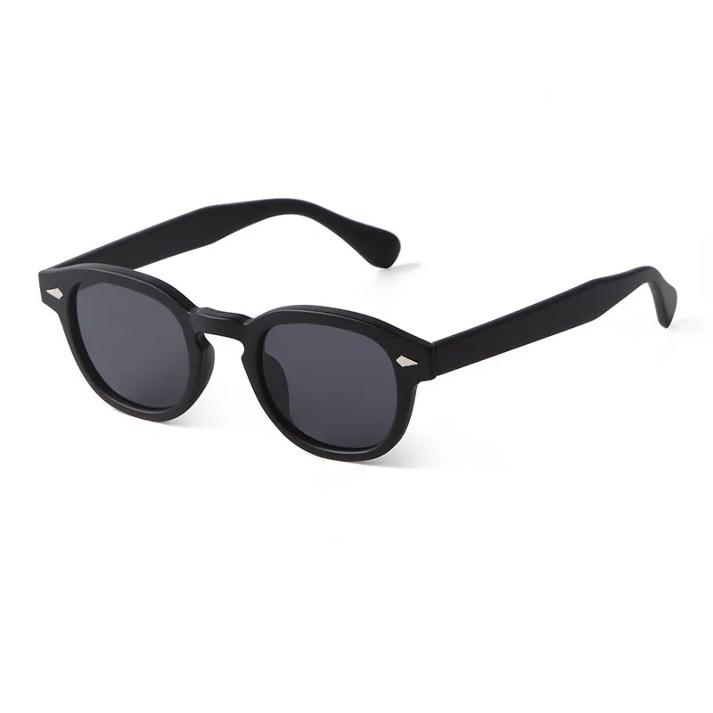 Vintage Rivet-Detail Round Sunglasses