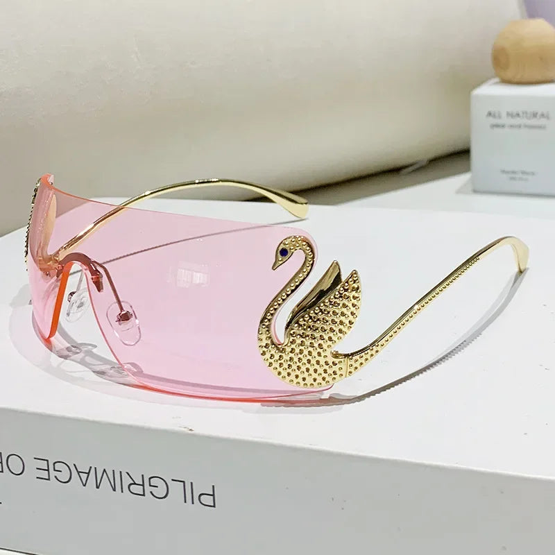 Swan-Shaped Rimless Shades