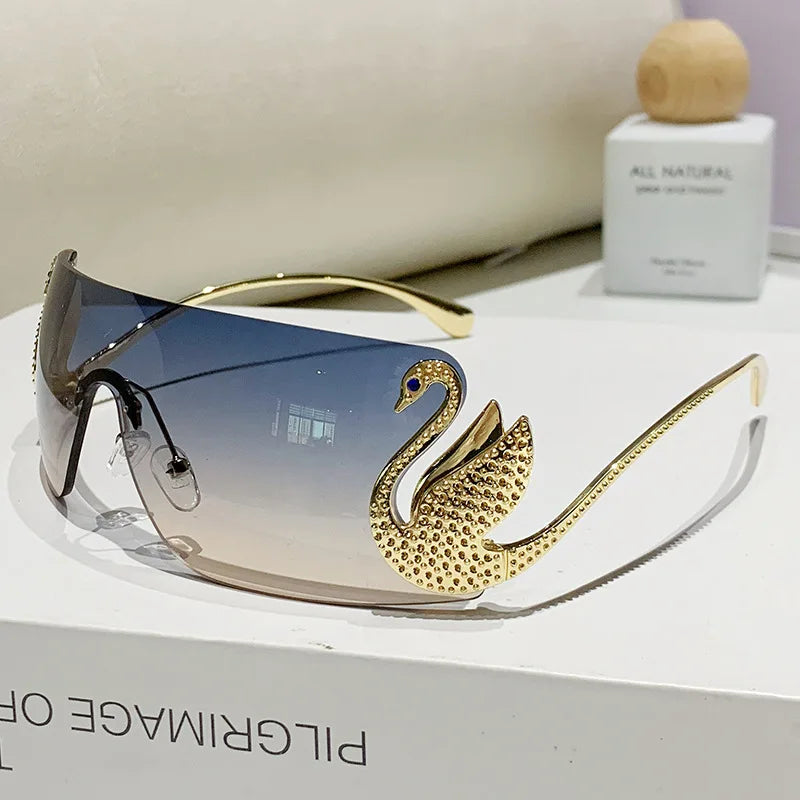 Swan-Shaped Rimless Shades