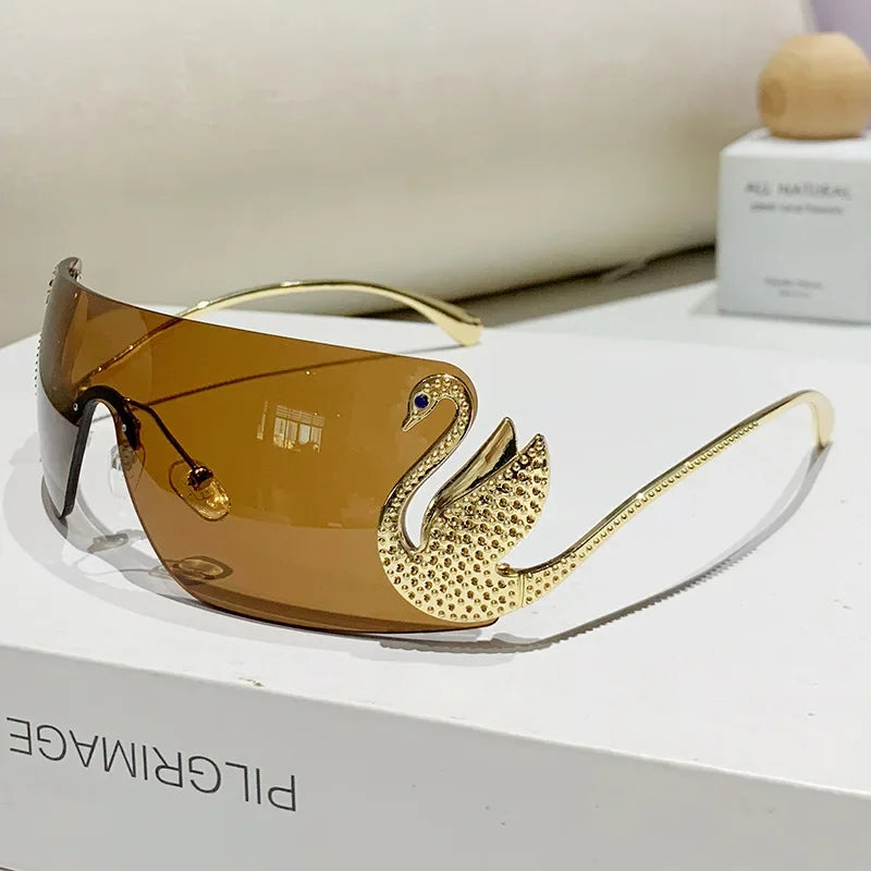 Swan-Shaped Rimless Shades